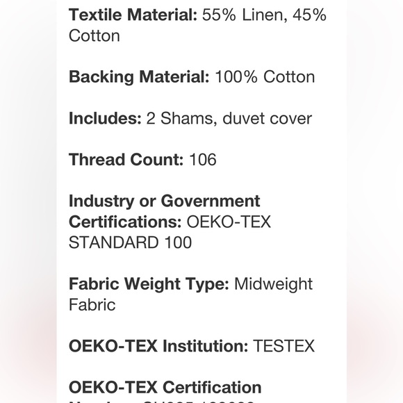 HEARTH & HAND NWT 3pc linen blend duvet set -jet gray -king - Picture 8 of 8